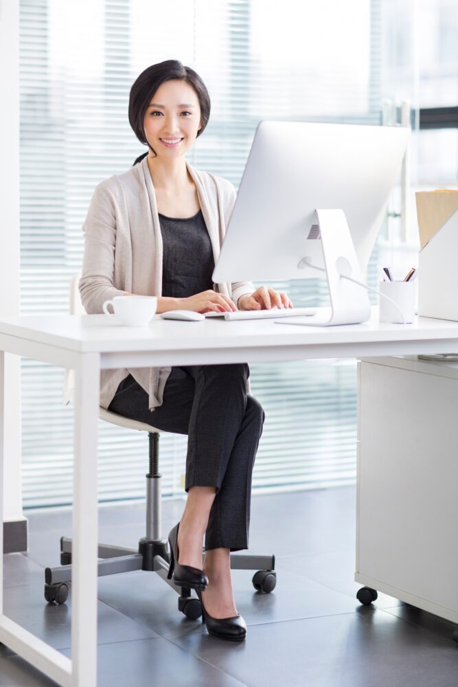 young woman in office